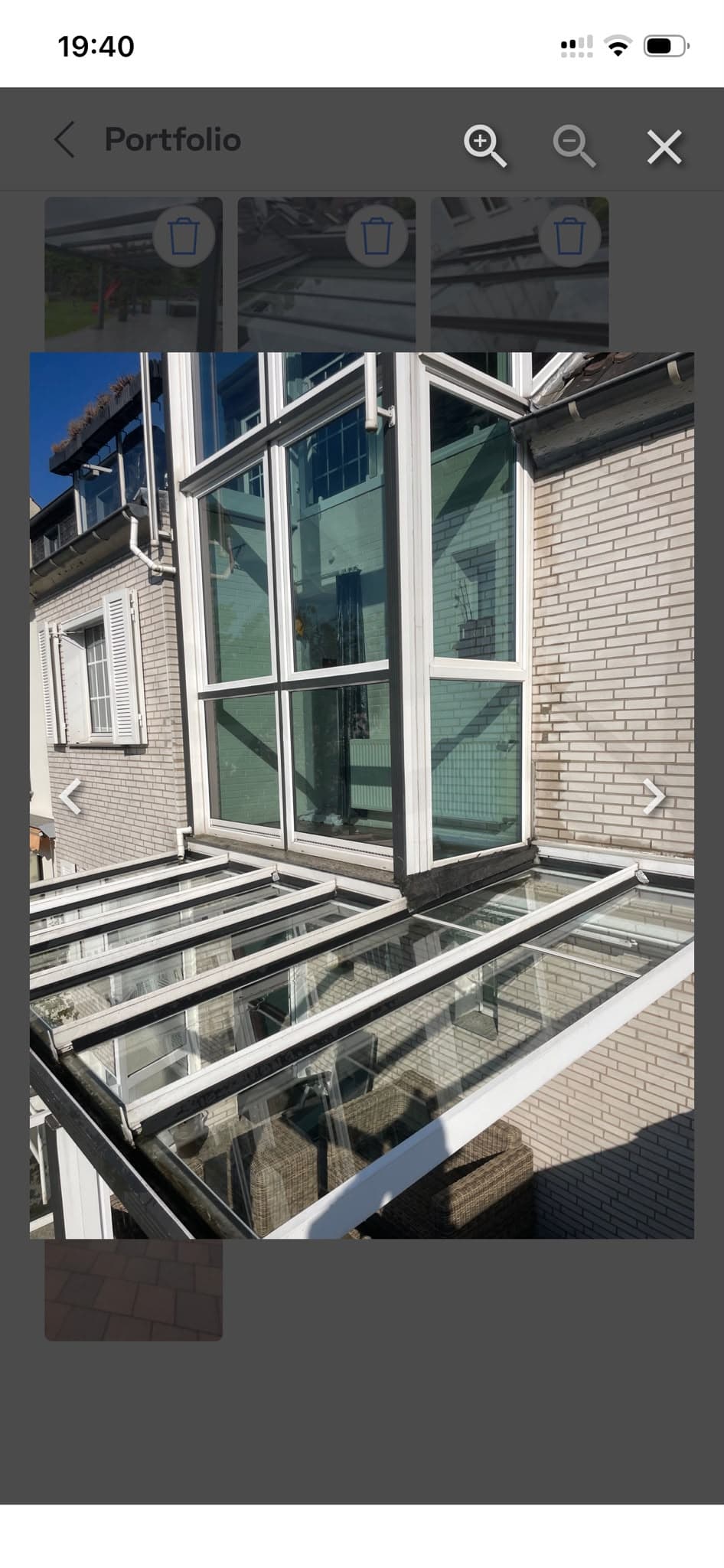 Glasüberdachung – ausgeführtes Reinigungsprojekt